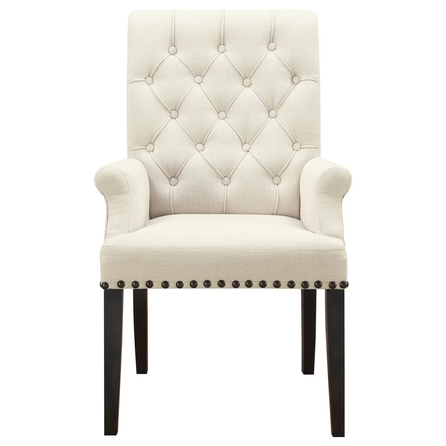 CoasterEssence Alana Upholstered Tufted Arm Chair With Nailhead Trim