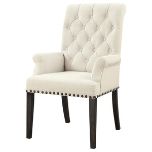 CoasterElevations Alana Upholstered Arm Chair Beige And Smokey Black