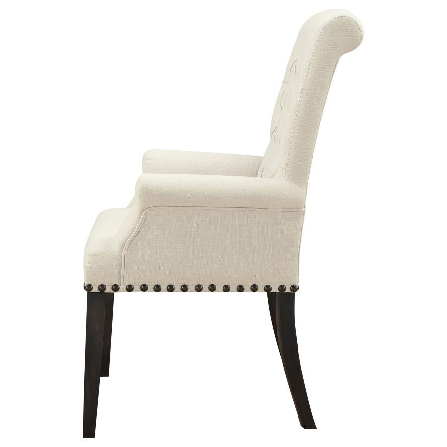 CoasterElevations Alana Upholstered Arm Chair Beige And Smokey Black