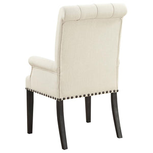 CoasterElevations Alana Upholstered Arm Chair Beige And Smokey Black