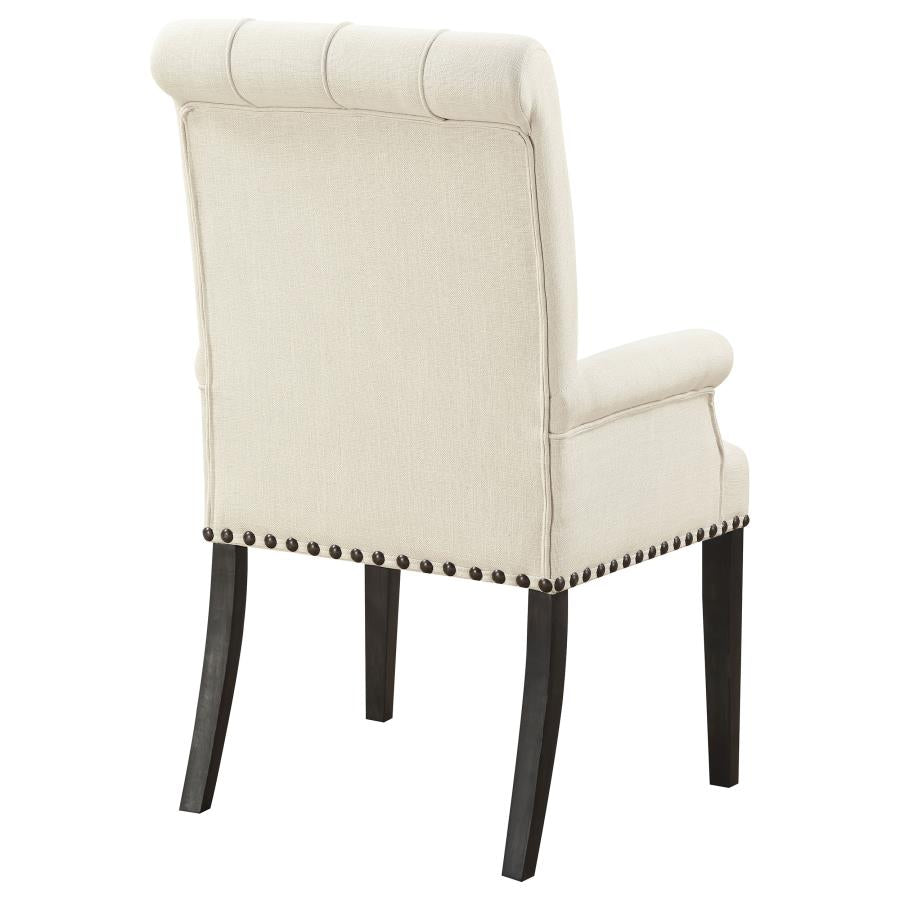 CoasterElevations Alana Upholstered Arm Chair Beige And Smokey Black