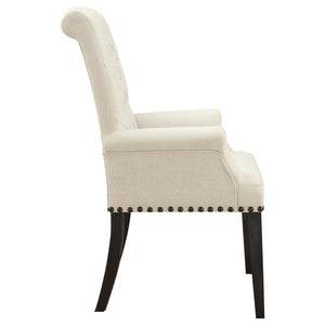 CoasterEssence Alana Upholstered Tufted Arm Chair With Nailhead Trim