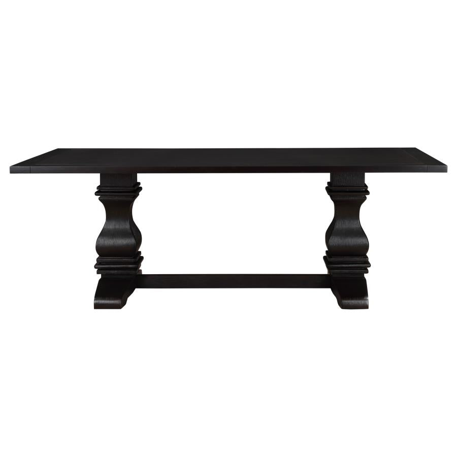 CoasterEssence Parkins Double Pedestals Dining Table Rustic Espresso