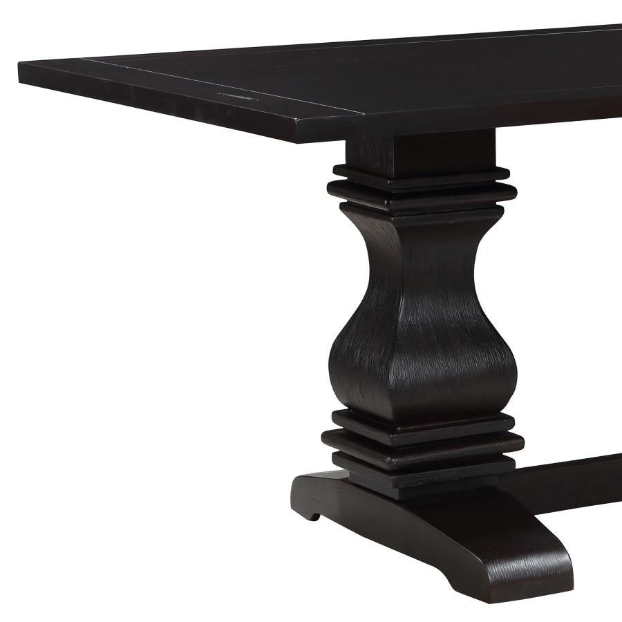 CoasterEssence Parkins Double Pedestals Dining Table Rustic Espresso