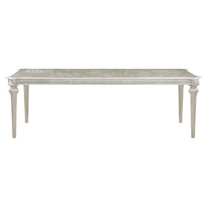 Evangeline Rectangular Dining Table With Extension Leaf Silver Oak