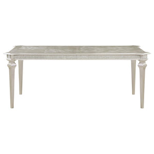 Evangeline Rectangular Dining Table With Extension Leaf Silver Oak