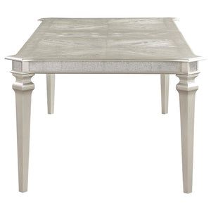 Evangeline Rectangular Dining Table With Extension Leaf Silver Oak