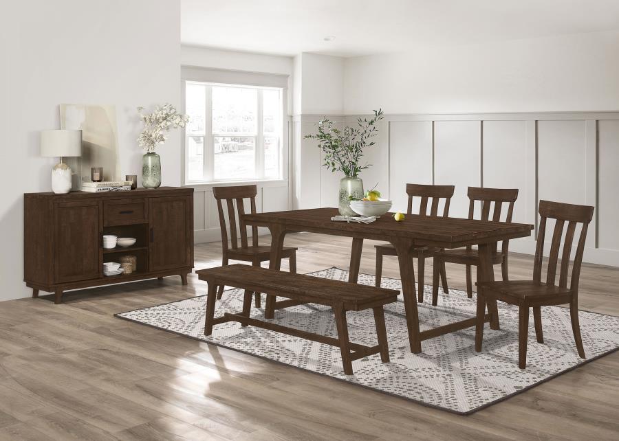 Reynolds Rectangular Dining Table Brown Oak