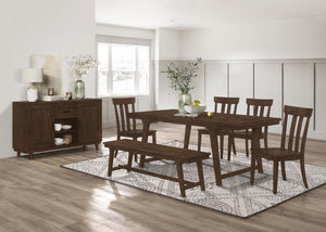 Reynolds Rectangular Dining Table Brown Oak