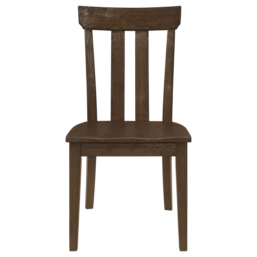 Reynolds Slat Back Dining Side Chair Brown Oak (Set Of 2)