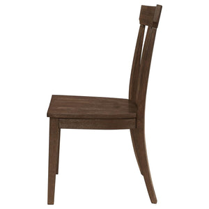 Reynolds Slat Back Dining Side Chair Brown Oak (Set Of 2)