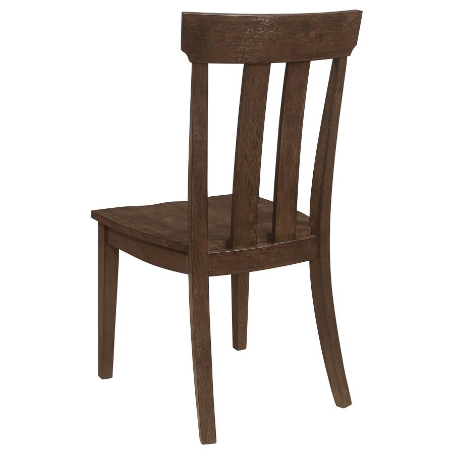 Reynolds Slat Back Dining Side Chair Brown Oak (Set Of 2)