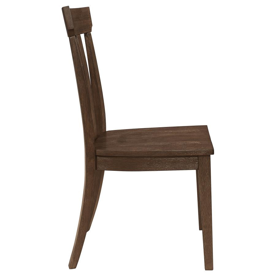 Reynolds Slat Back Dining Side Chair Brown Oak (Set Of 2)