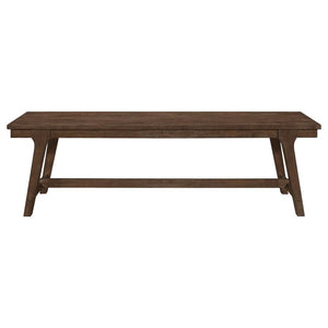 Reynolds Rectangular Trestle Base Dining Bench Brown Oak