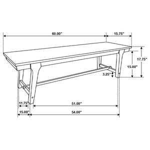 Reynolds Rectangular Trestle Base Dining Bench Brown Oak