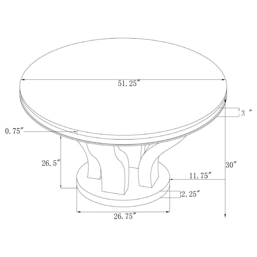 CoasterElevations Anchorage Round Dining Table Chrome And Black