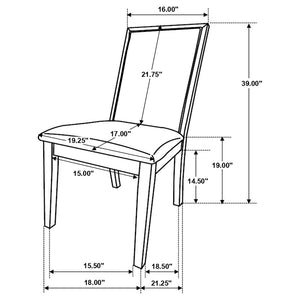 Kelly Upholstered Solid Back Dining Side Chair Beige And Dark Grey (Set Of 2)