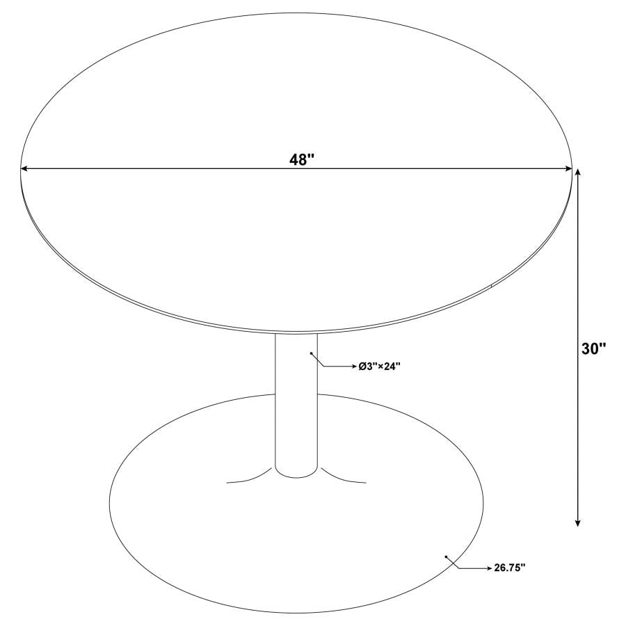 CoasterEssence Bartole Round Dining Table White And Matte Black