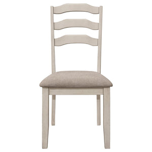 Ronnie Ladder Back Padded Seat Dining Side Chair Khaki And Rustic Cream (Set Of 2)