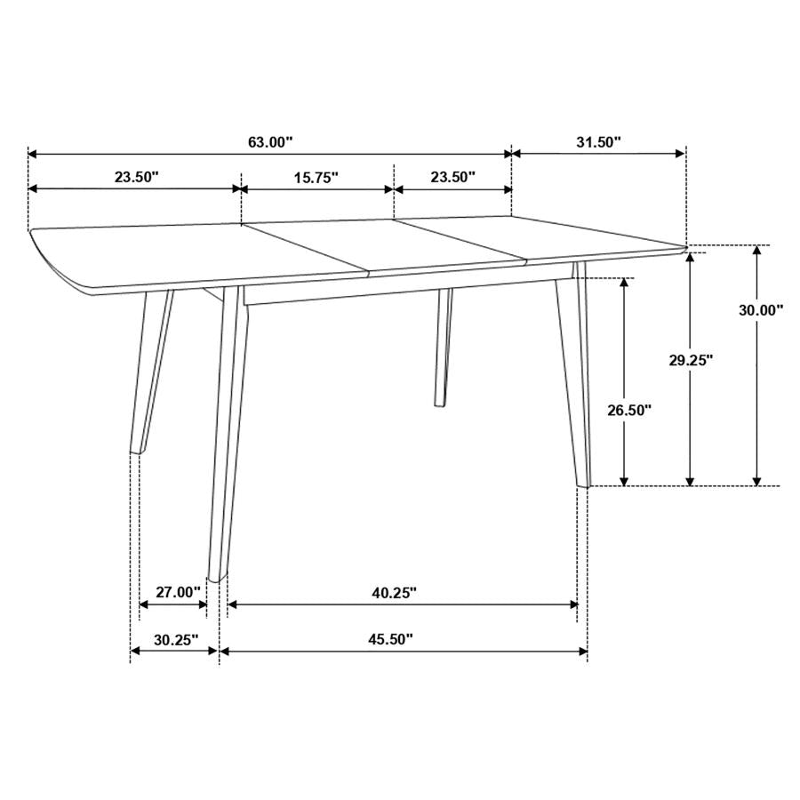 CoasterEveryday Alfredo Rectangular Dining Table Natural Walnut