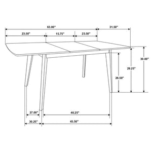 CoasterEveryday Alfredo Rectangular Dining Table Natural Walnut