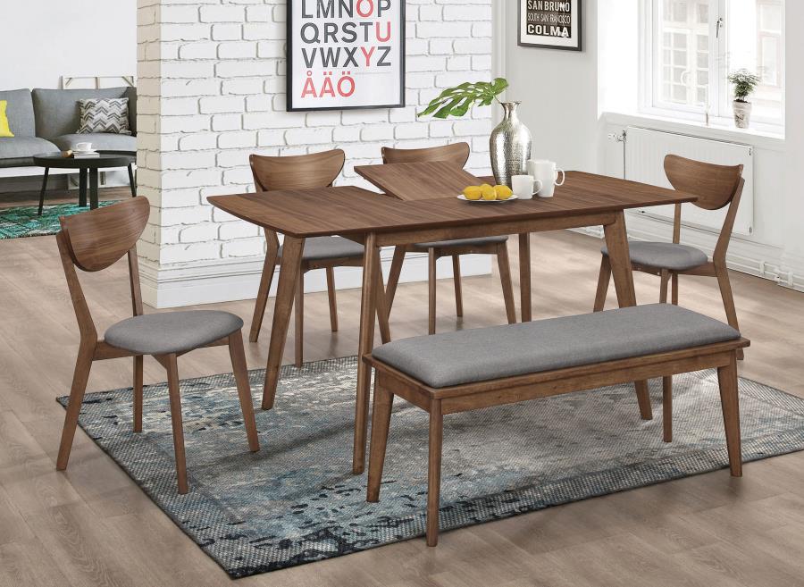 CoasterEveryday Alfredo Rectangular Dining Table Natural Walnut