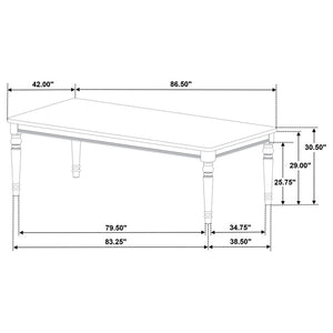 CoasterEssence Willowbrook Rectangular Wood Dining Table Chestnut