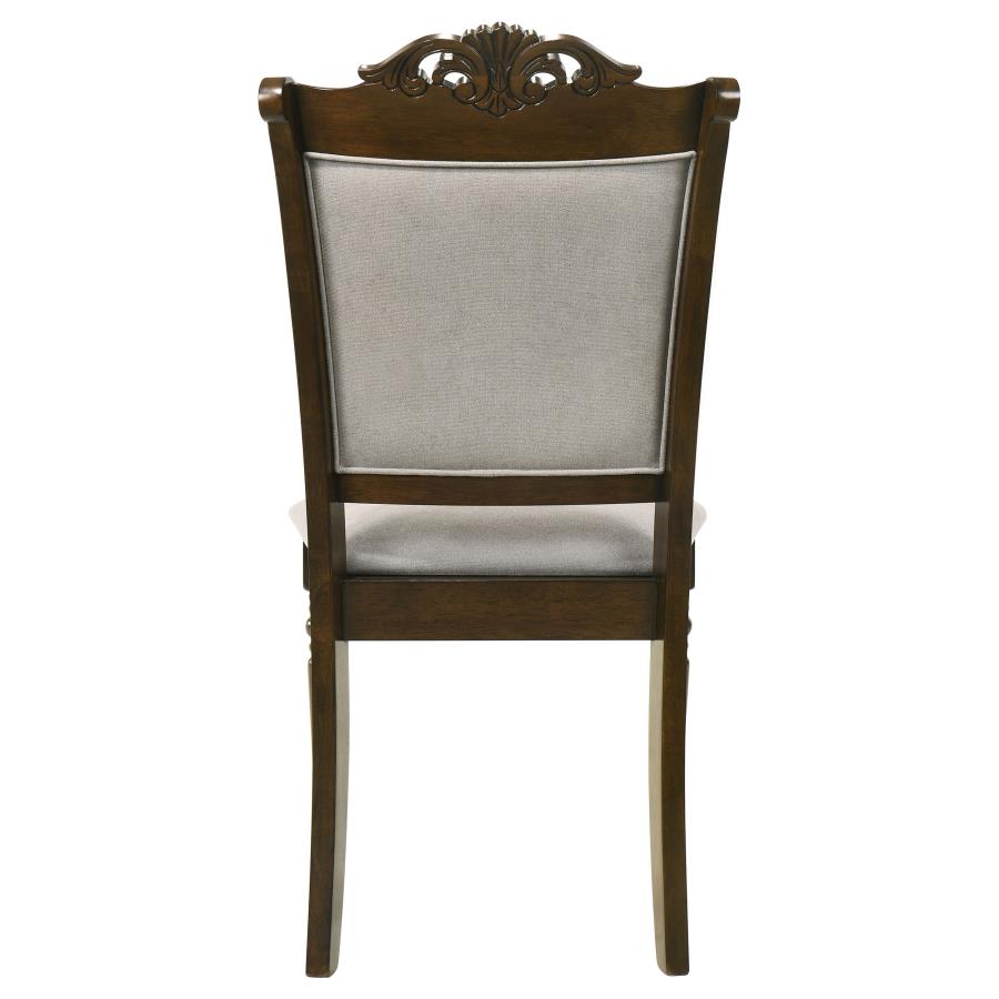 Willowbrook Upholstered Dining Side Chair Grey And Chestnut (Set Of 2)