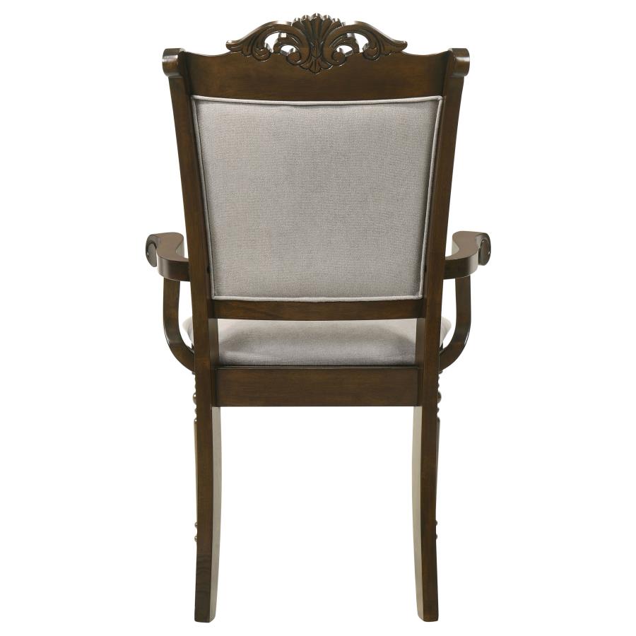 Willowbrook Upholstered Dining Armchair Grey And Chestnut (Set Of 2)