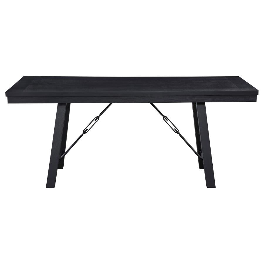 CoasterEssence Newport Rectangular Trestle Dining Table Black