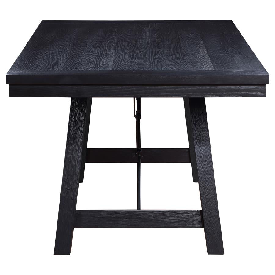 CoasterEssence Newport Rectangular Trestle Dining Table Black