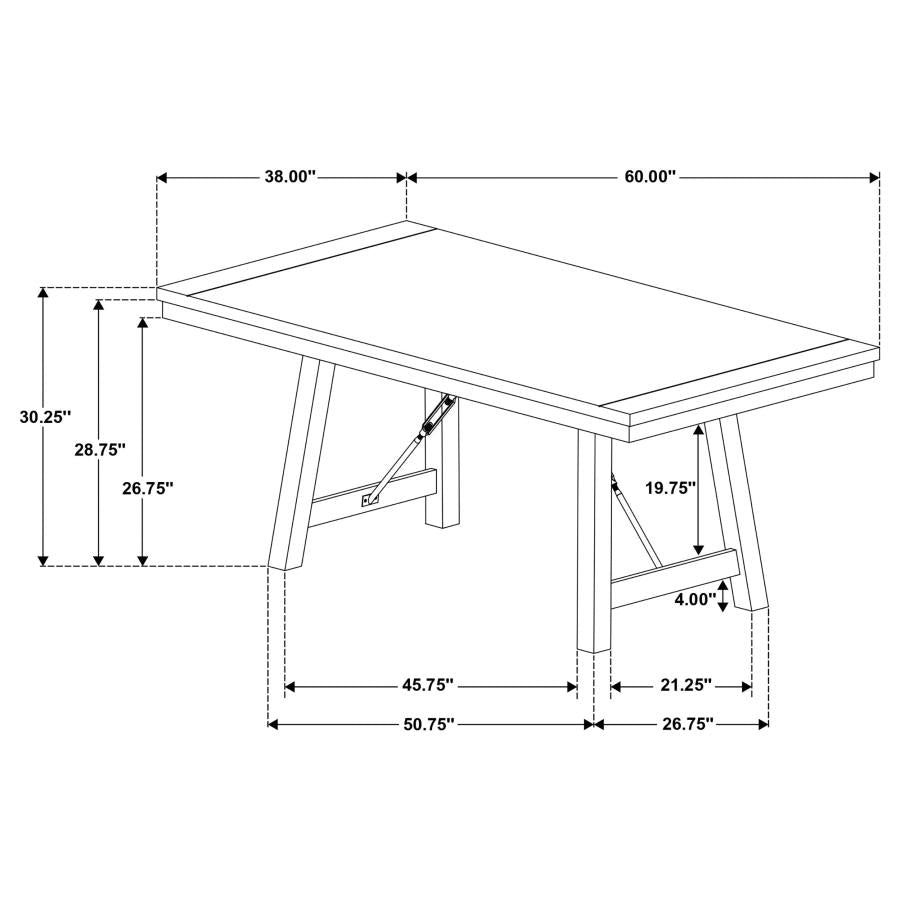 CoasterEssence Newport Rectangular Trestle Dining Table Black