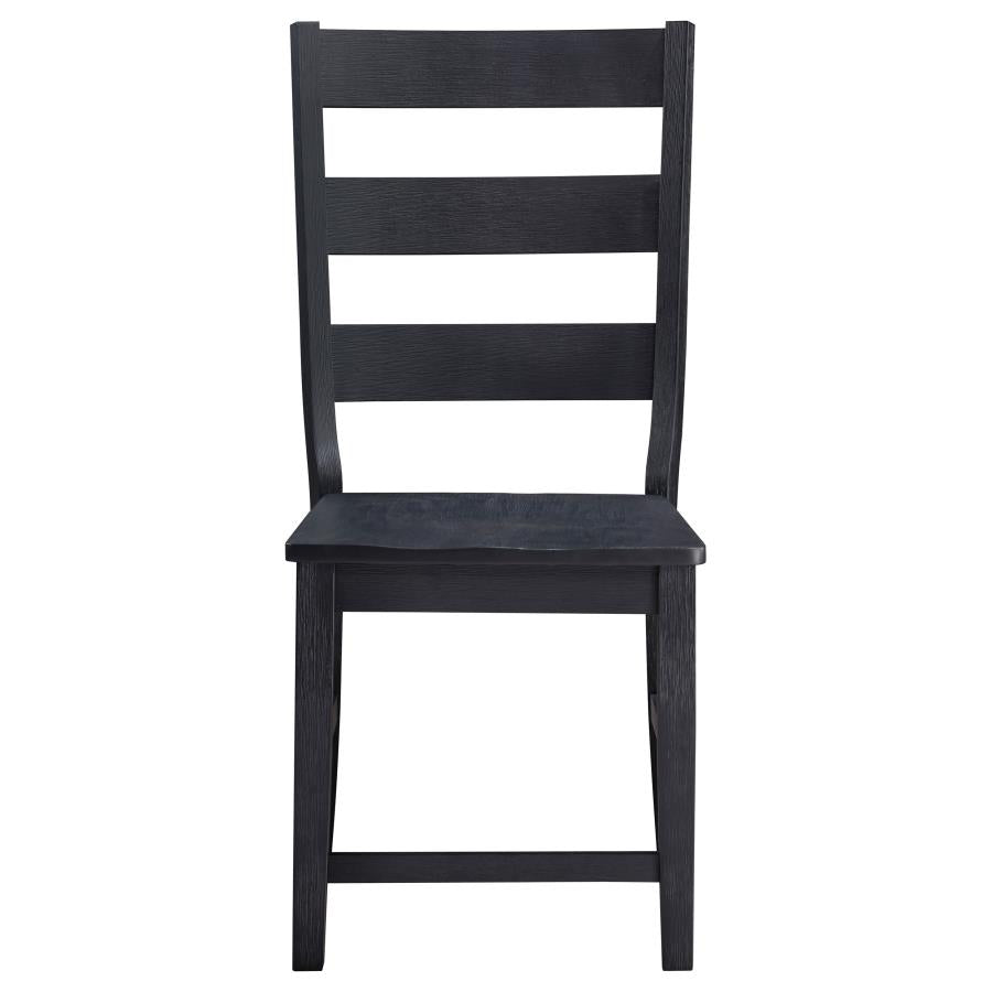 Newport Ladder Back Dining Side Chair Black (Set Of 2)