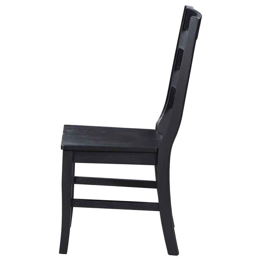 Newport Ladder Back Dining Side Chair Black (Set Of 2)