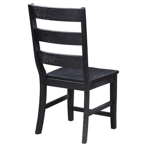 Newport Ladder Back Dining Side Chair Black (Set Of 2)