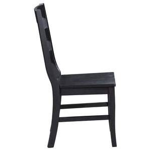 Newport Ladder Back Dining Side Chair Black (Set Of 2)