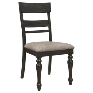 Bridget Ladder Back Dining Side Chair Stone Brown And Charcoal Sandthrough (Set Of 2)