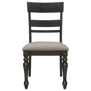 Bridget Ladder Back Dining Side Chair Stone Brown And Charcoal Sandthrough (Set Of 2)