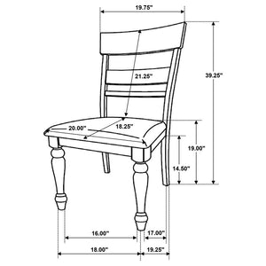 Bridget Ladder Back Dining Side Chair Stone Brown And Charcoal Sandthrough (Set Of 2)