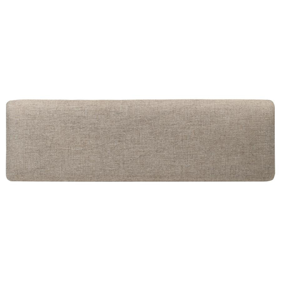 Bridget Upholstered Dining Bench Stone Brown And Charcoal Sandthrough