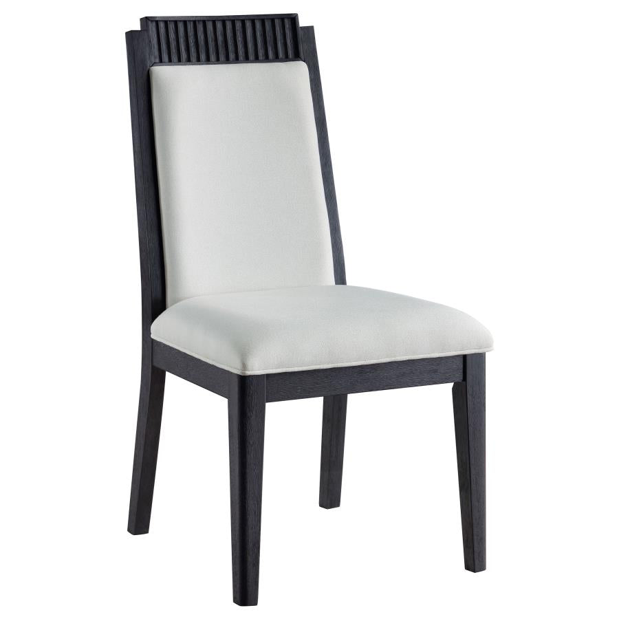 Brookmead Upholstered Dining Side Chair Ivory And Black (Set Of 2)