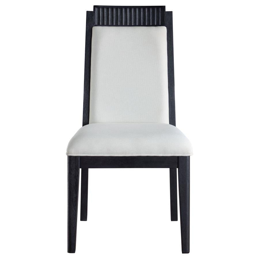 Brookmead Upholstered Dining Side Chair Ivory And Black (Set Of 2)