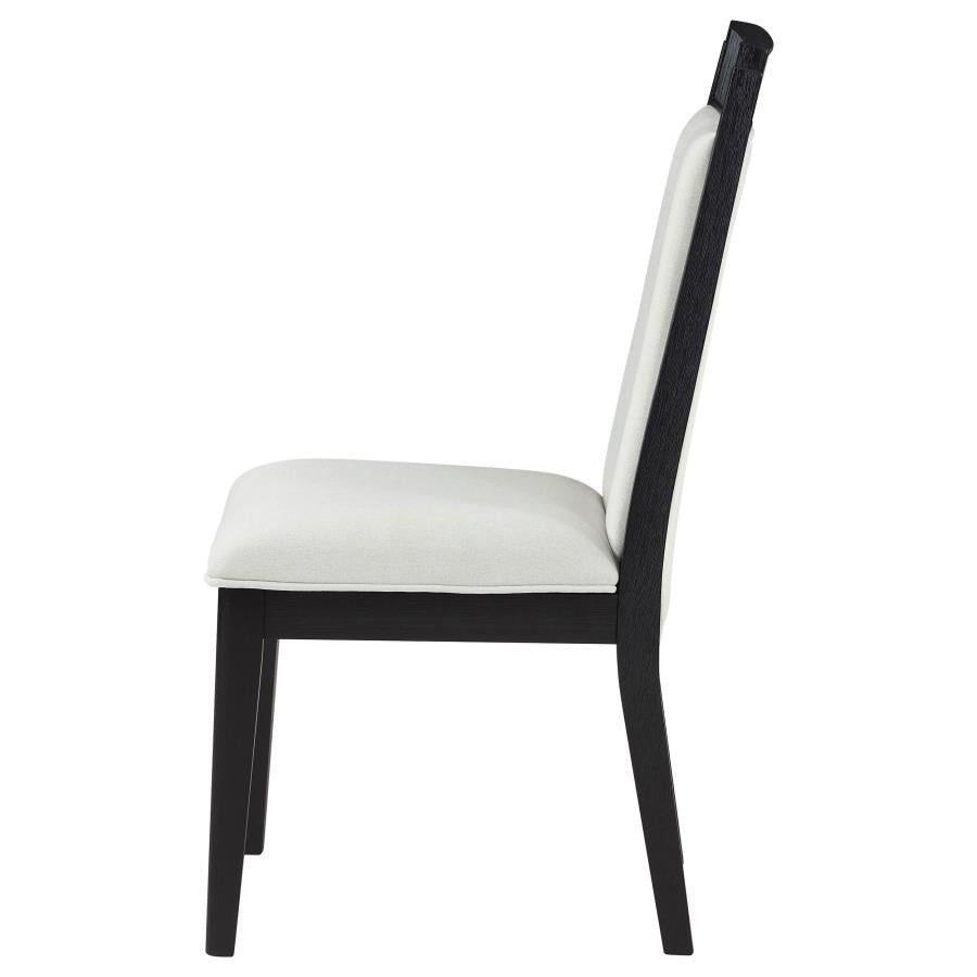 Brookmead Upholstered Dining Side Chair Ivory And Black (Set Of 2)