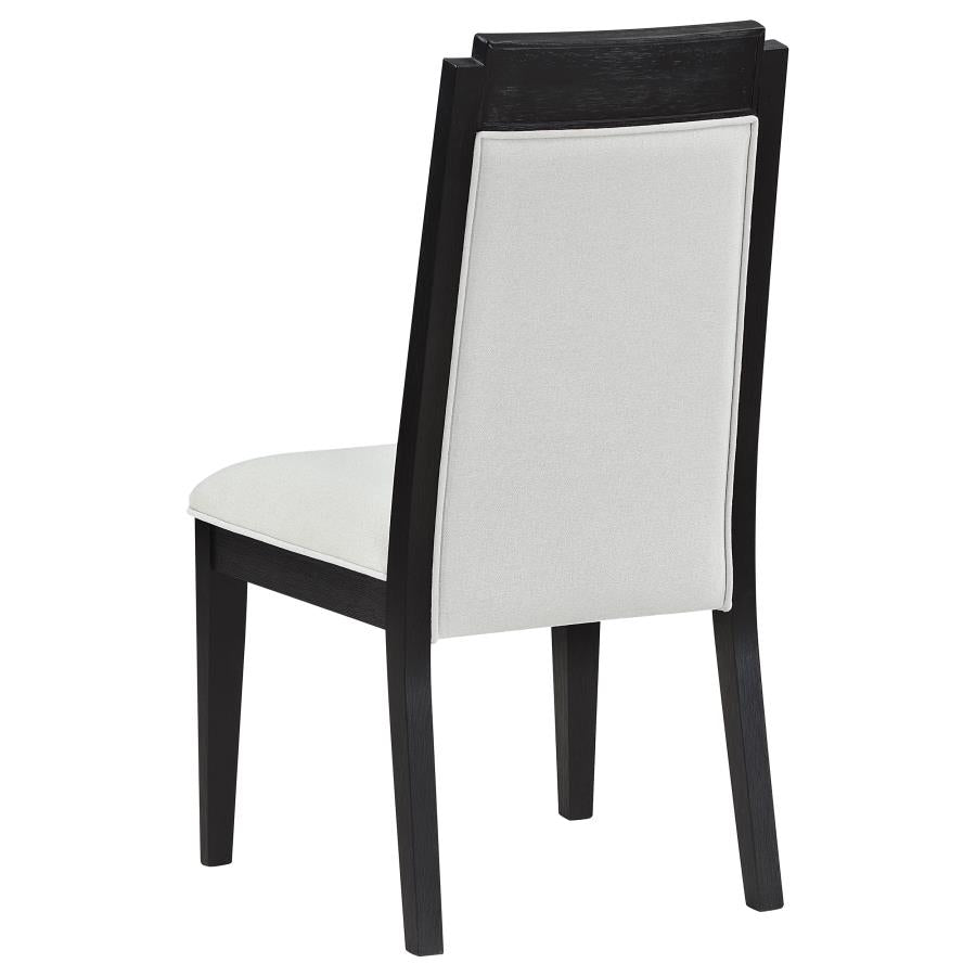 Brookmead Upholstered Dining Side Chair Ivory And Black (Set Of 2)