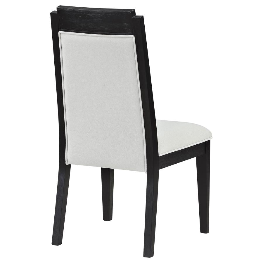 Brookmead Upholstered Dining Side Chair Ivory And Black (Set Of 2)