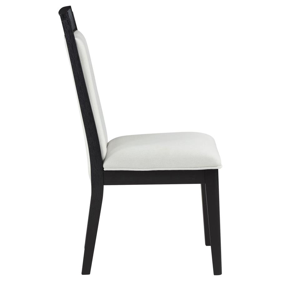 Brookmead Upholstered Dining Side Chair Ivory And Black (Set Of 2)