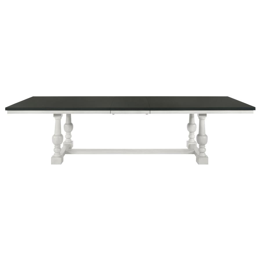 CoasterElevations Aventine Rectangular Dining Table With Extension Leaf Charcoal And Vintage Chalk