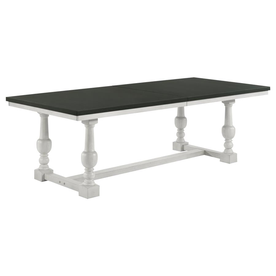 CoasterElevations Aventine Rectangular Dining Table With Extension Leaf Charcoal And Vintage Chalk