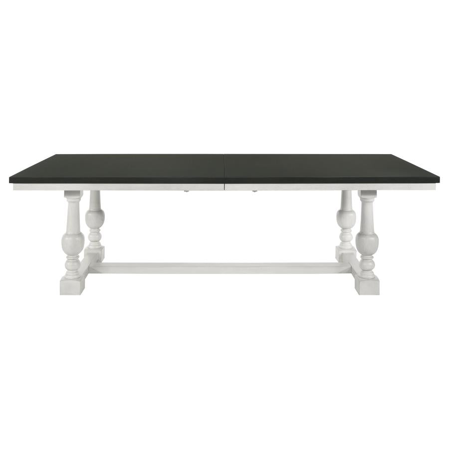 CoasterElevations Aventine Rectangular Dining Table With Extension Leaf Charcoal And Vintage Chalk