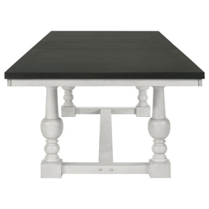 CoasterElevations Aventine Rectangular Dining Table With Extension Leaf Charcoal And Vintage Chalk